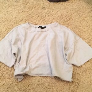 Light Blue Forever 21 Cropped T-shirt